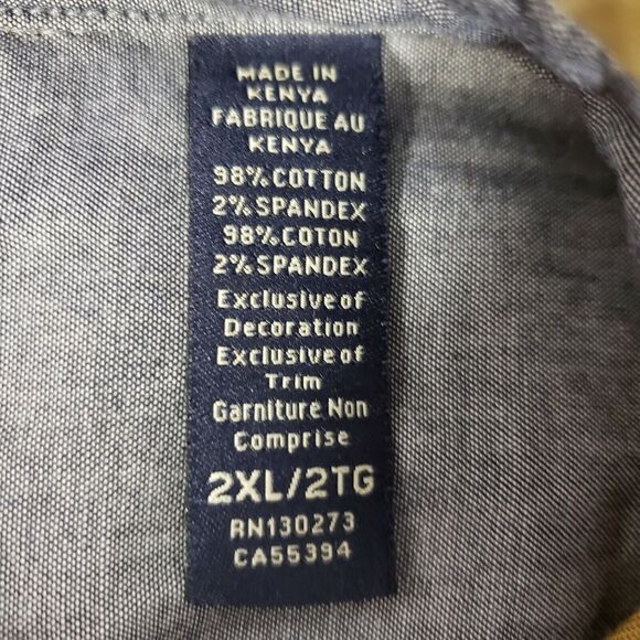 Wrangler Men's Shirt Size 2XL Flex for Comfort Button Long Sleeve Stretch Woven - Picture 9 of 11